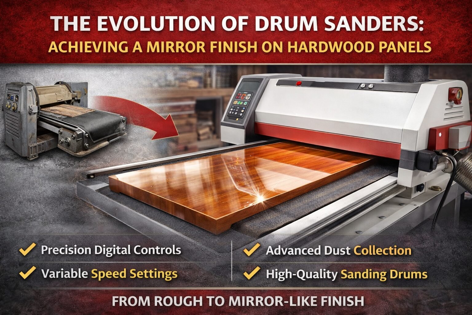 The Evolution of Drum Sanders: Achieving a Mirror Finish on Hardwood Panels